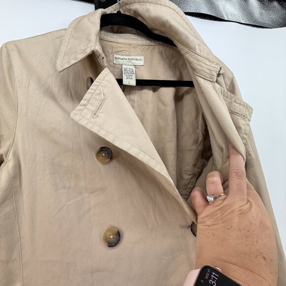 Banana Republic early 2000s Timeless trench coat with belt Womens Size Large - Picture 4 of 15
